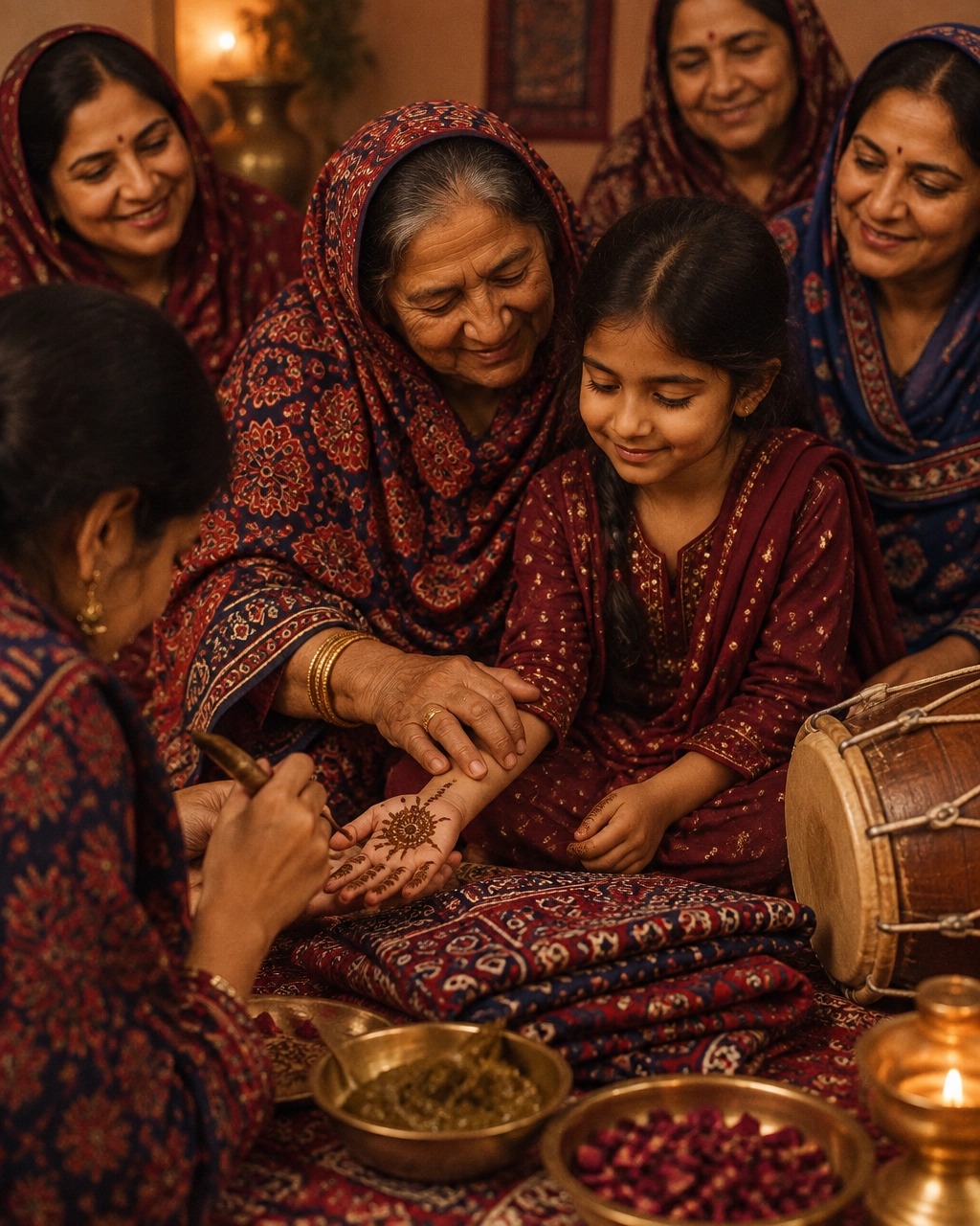 Sindhi wedding ceremony details with flowers and ritual items