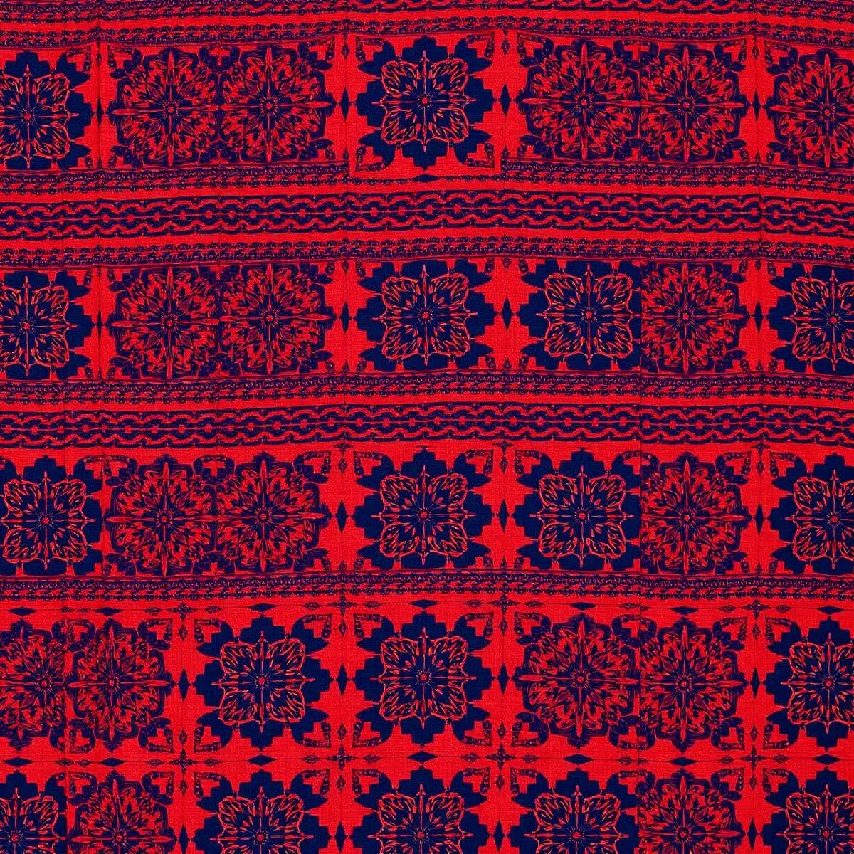 Red and blue patterned Sindhi textile