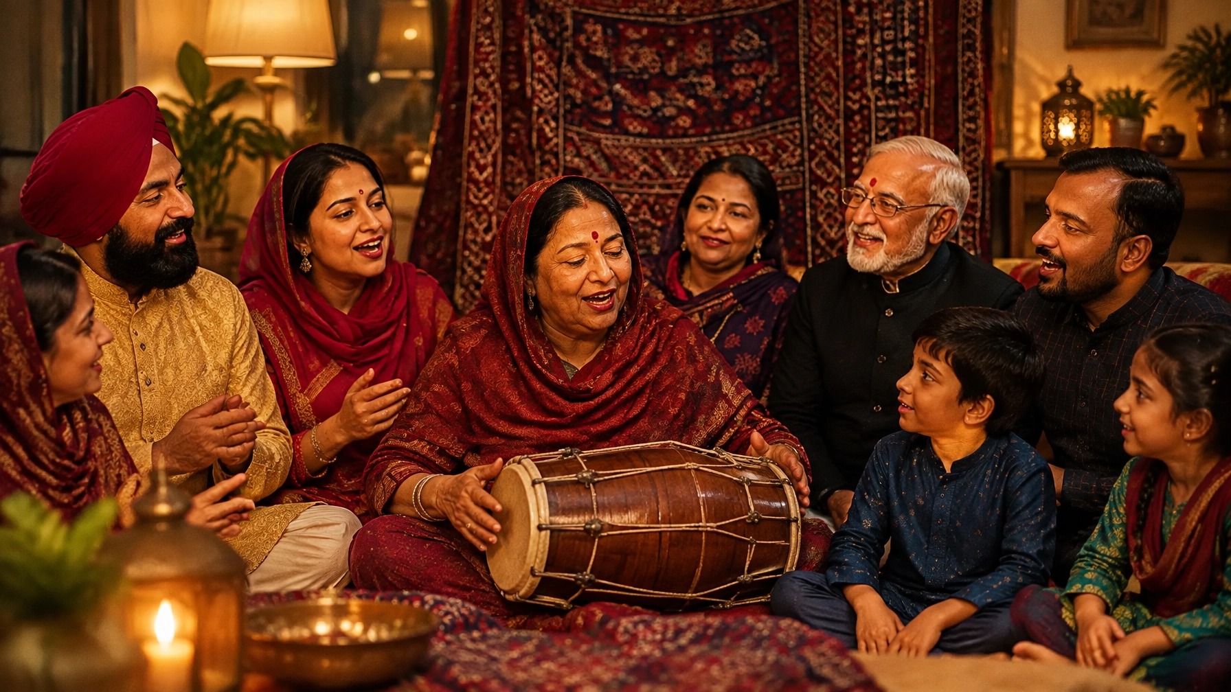 Sindhi bride and family celebrating a wedding